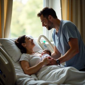 Padres Primerizos con su hijo recién nacido