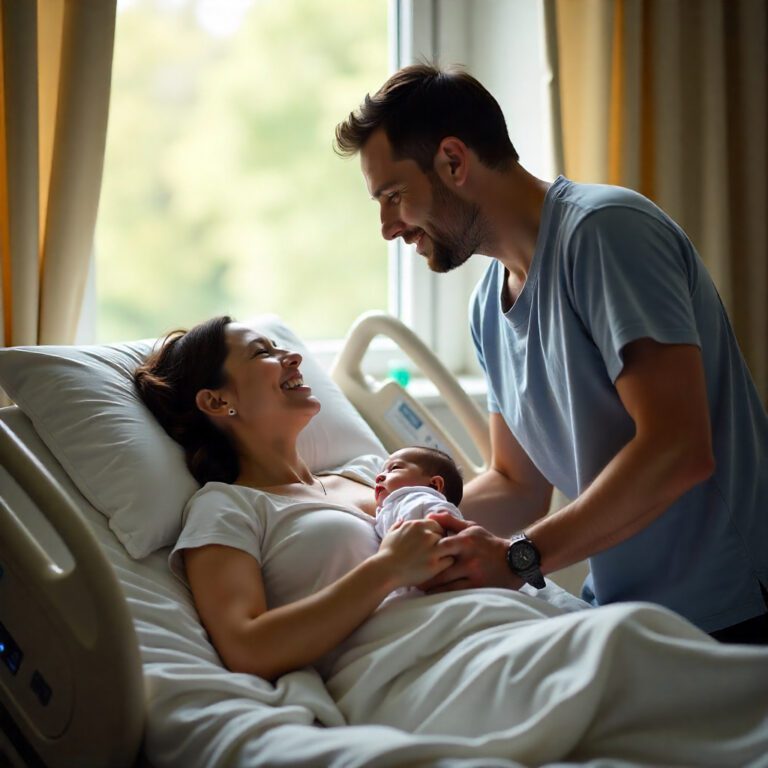 Padres Primerizos con su hijo recién nacido